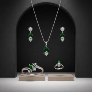 Luxury Emerald Jewellery Set for Weddings & Bridal Wear
