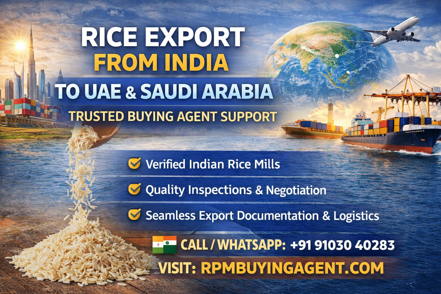 E Rice Traders Rice Broker for UAE & Saudi Arabia | India Export Support